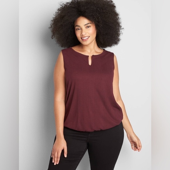 NWT Lane Bryant Notch Neck Ribbed Tank Size 22/24 - Picture 1 of 7